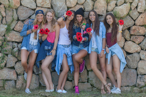 Fashion denim teens happy group