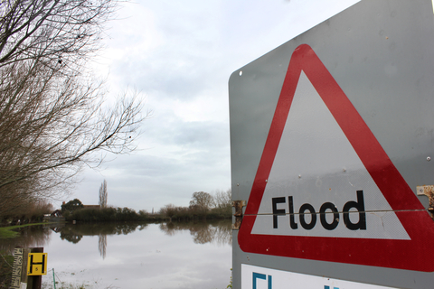 Flood Sign Warning by Flood