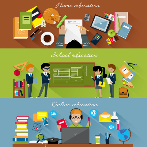 Home School and Online Education Concept