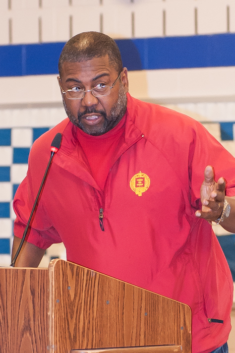 Walter Springer speaks in support of Gannon. Photo by Scott Kennedy for The Montclair Dispatch.