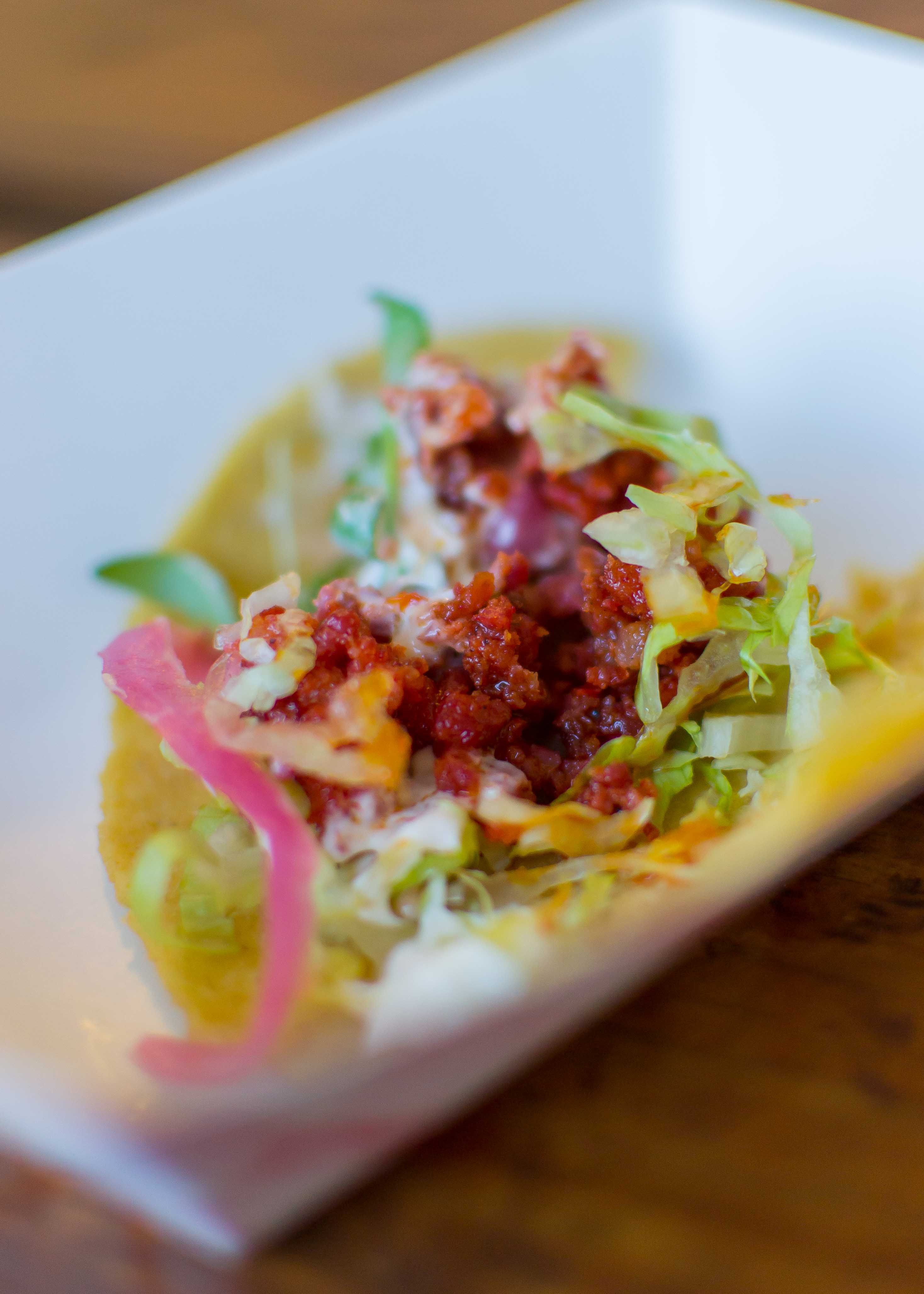 Chorizo taco from Egan & Sons. Photo by Eve Mahaney for The Montclair Dispatch.