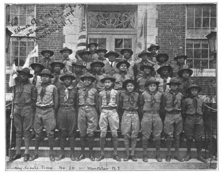 Troop 20 (shown in 1931) was a top competitor at Montclair Scout rallies; its champions went on to many leadership roles, including the Tuskegee Airmen.