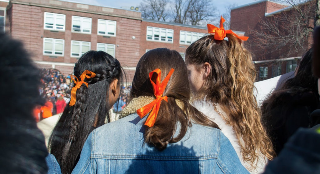 Orange ribbons carry the day.